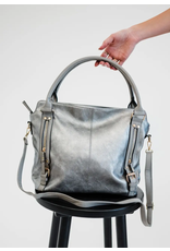 Modern+Chic Bailey Metallic Silver Shoulder Handbag