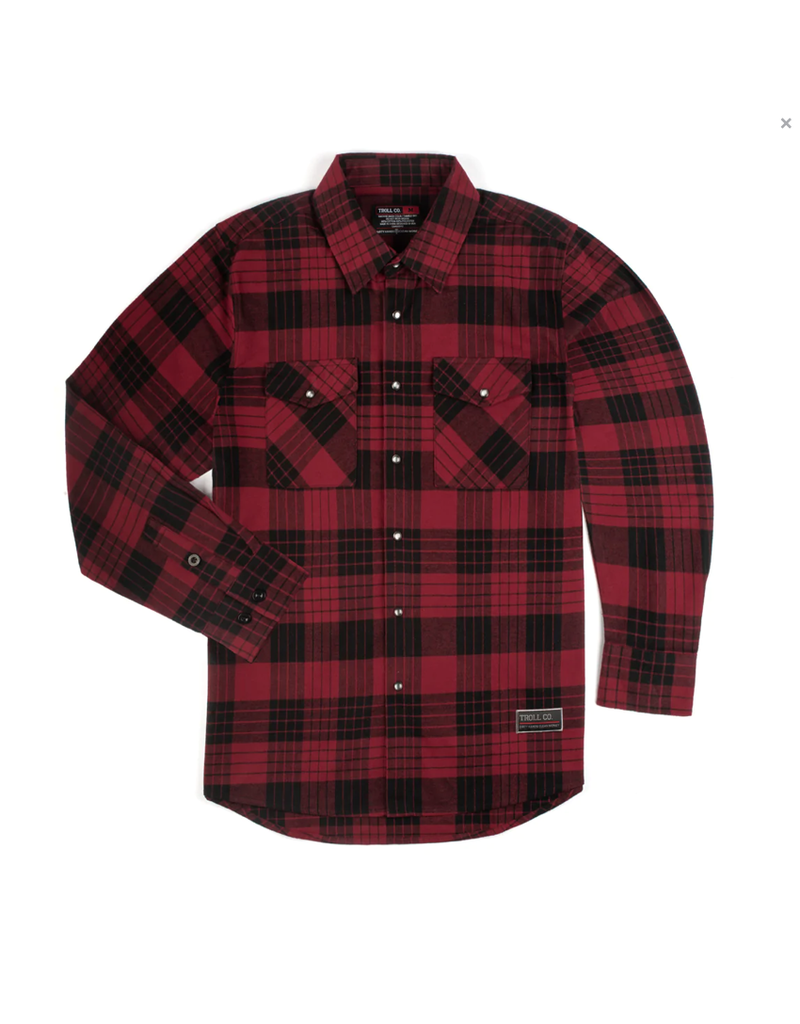 Troll Co Clothing Troll Co Red Black Banks Flannel (S-3XL)