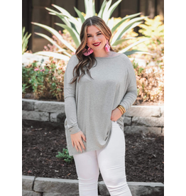 Jess Lea Grey Basic Solid Tunic (LARGE ONLY)