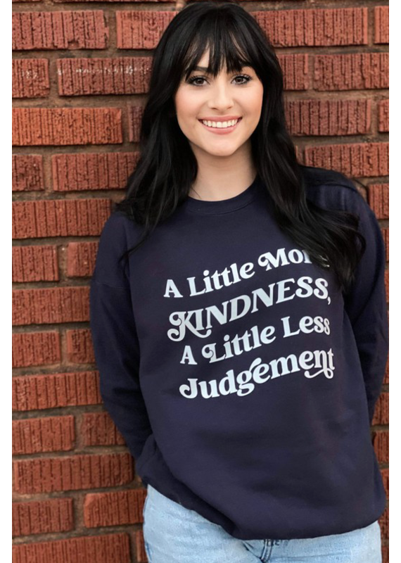 Gildan Kindness VS Judgement Navy Crew Sweatshirt (S-3XL)