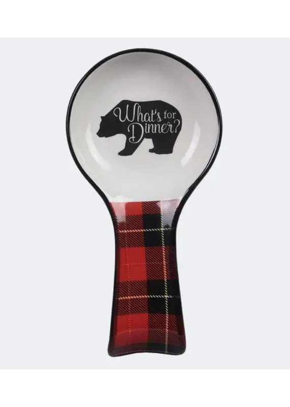 Youngs Home Decor Plaid Bear Spoon Rest