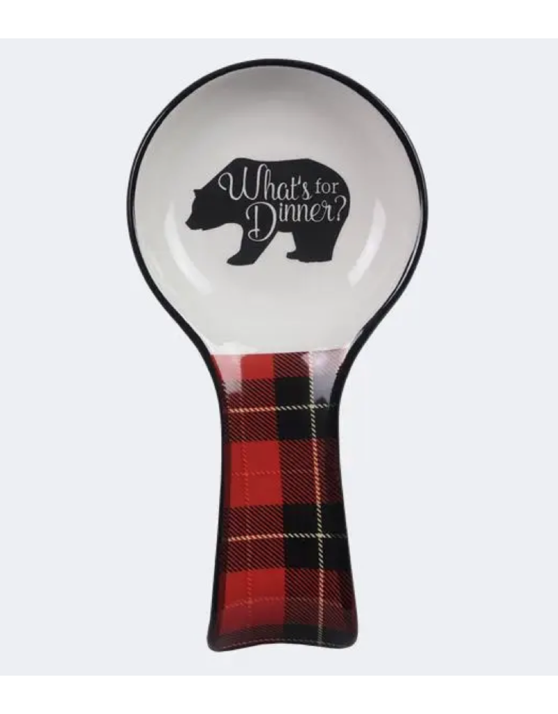 Youngs Home Decor Plaid Bear Spoon Rest