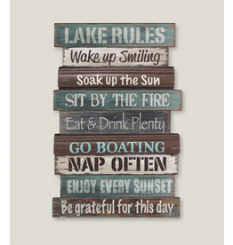 Youngs Home Decor Wood Wall Lake Rules Sign