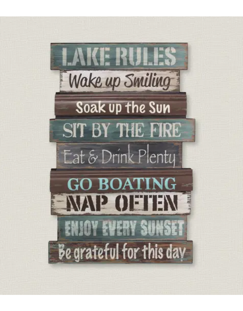 Youngs Home Decor Wood Wall Lake Rules Sign