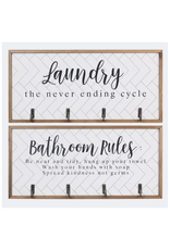 Youngs Home Decor Wood Bathroom/Laundry Wall Signs