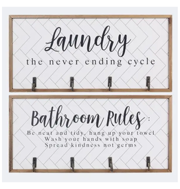 Youngs Home Decor Wood Bathroom/Laundry Wall Signs