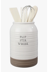 Youngs Home Decor Flip Stir Whisk Canister Utensil Holder
