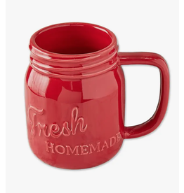 Design Imports Red Mason Jar Mug