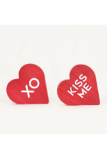 Adams & Co XO Kiss Me Reversible Heart Wood Chunky