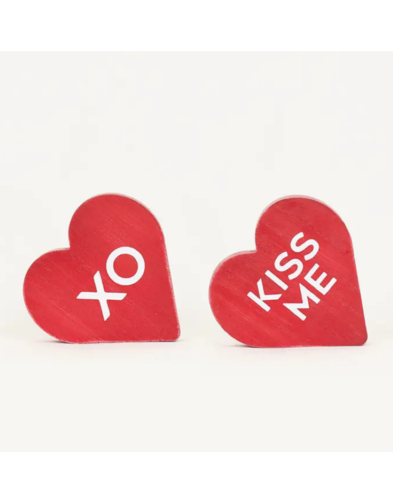 Adams & Co XO Kiss Me Reversible Heart Wood Chunky