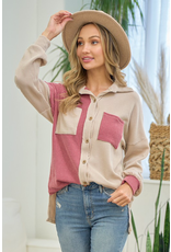 Lovely Melody Show Me Love Ribbed Mauve Shacket (S-XL)