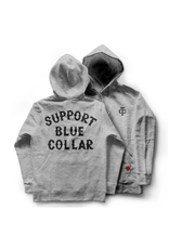 Troll Co Clothing Troll Co Support Blue Collar Gray Hoodie (M-3XL)