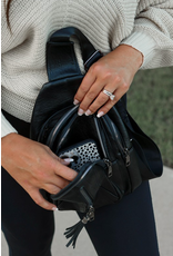 Julia Rose Mindy Black Vintage Sling Tassel Bag