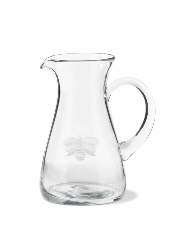 TAG TAG Etched Bee Clear Pitcher