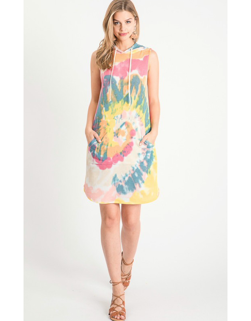 First Love Tie-Dye Hooded Summer Dress (S-L)