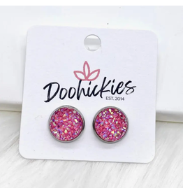 Doohickies Pink Crystal Sparkle Stud Earrings