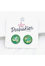 Doohickies Green Petal Stud Earrings