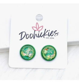Doohickies Green Petal Stud Earrings