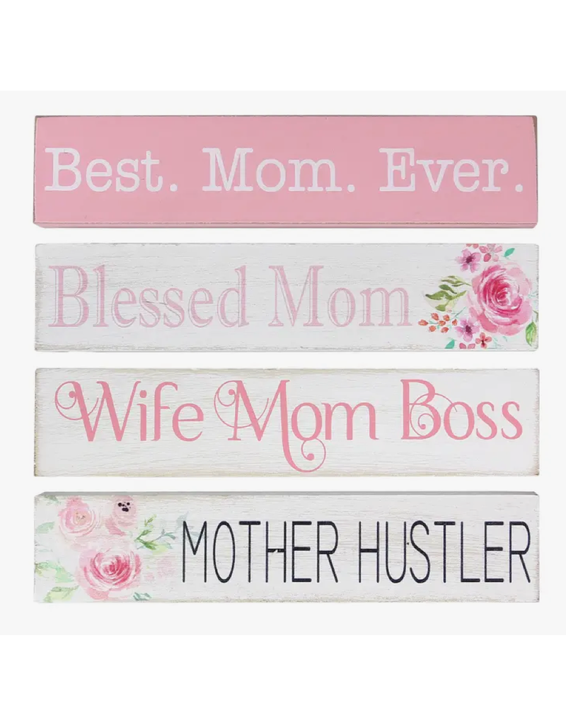 Youngs Home Decor Mini Wood Block Mom Signs