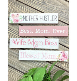 Youngs Home Decor Mini Wood Block Mom Signs