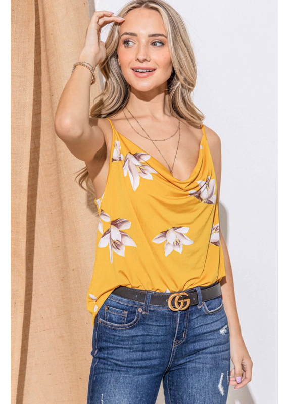 And the Why Mustard Floral Tank (S-L)