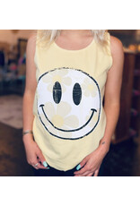 Comfort Color Yellow Flower Smiley Tank (S-XL)