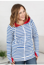 Michelle Mae MM Freedom Striped Zip Hoodie (M & 2XL Only)