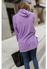 AMPERSAND AVE Ampersand Ave SideSlit Lilac Tunic Hoodie (M-3XL)