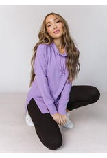 AMPERSAND AVE Ampersand Ave SideSlit Lilac Tunic Hoodie (M-3XL)