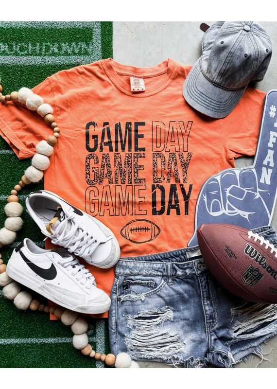 Bella Canvas Orange Game Day Football Tee (S-2XL)