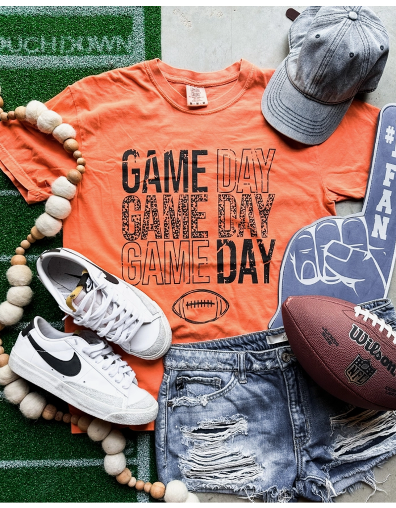 Bella Canvas Orange Game Day Football Tee (S-2XL)