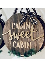 Youngs Home Decor Cabin Sweet Cabin Round Wood Sign