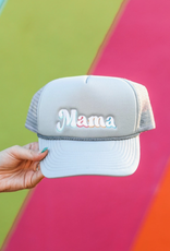 Jadelynn Brooke Mama Embroidered Gray Trucker Hat