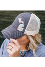 Simply Stated Slate Blue Floral Michigan Hat