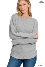 Zenana Grey Basic Sweater (S-L)