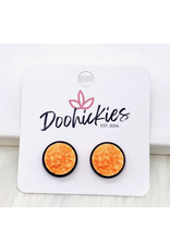 Doohickies Bright Orange & Black Crystal Stud Earrings