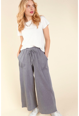 Haptics Mineral Wash Charcoal Wide Leg Pants (S-3XL)