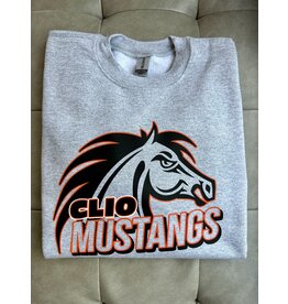 Gildan Kids Gray Mustangs Crew Sweatshirt (S-XL)