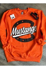 Jerzees Brand Orange Mustangs Horse Shoe Crew Sweatshirt (S-2XL)