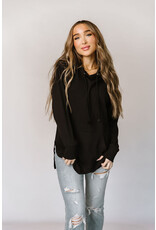 AMPERSAND AVE Ampersand Ave SideSlit Blackout Tunic Hoodie (XS-3XL)
