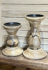 WS Home Decor Wood Crackle Candle Holders