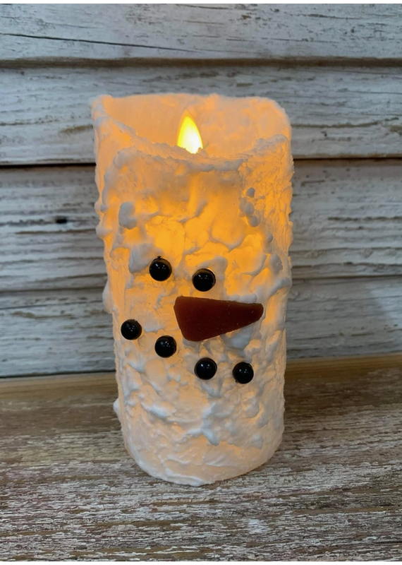 WS Home Decor LED Snowman Moving Flame Candle