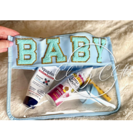 The Classy Cloth Blue Baby Chenille Letter Bag