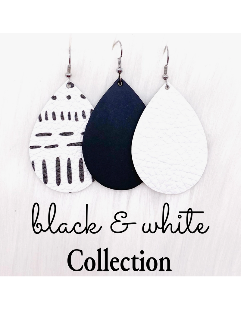 Doohickies 2" Black & White Collection Leather Earrings