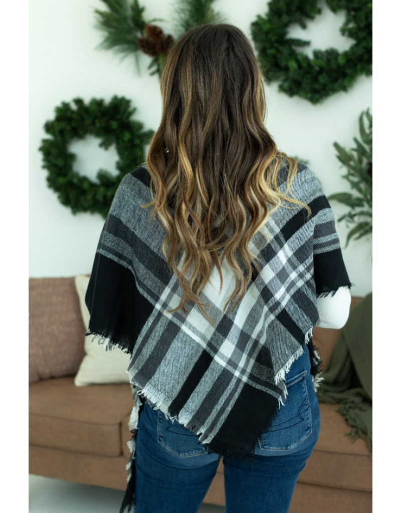 Michelle Mae Black Monochrome Blanket Scarf