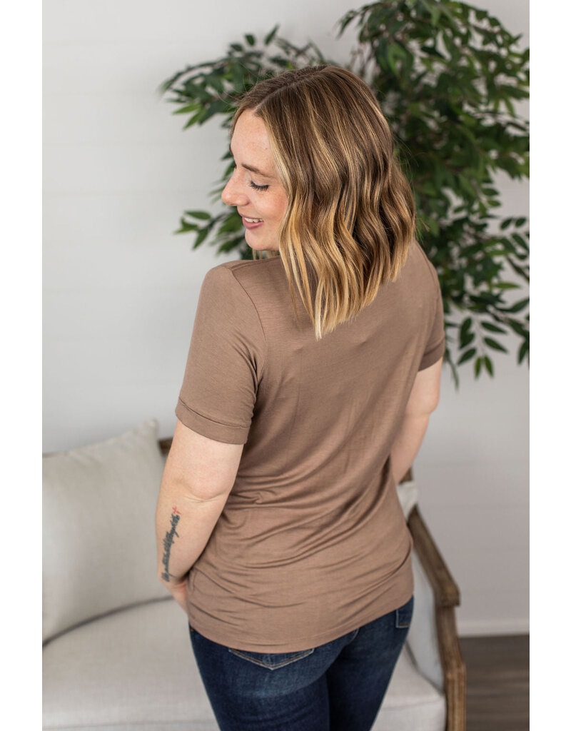 Michelle Mae Sophie Mocha Pocket Tee (S & M Only)