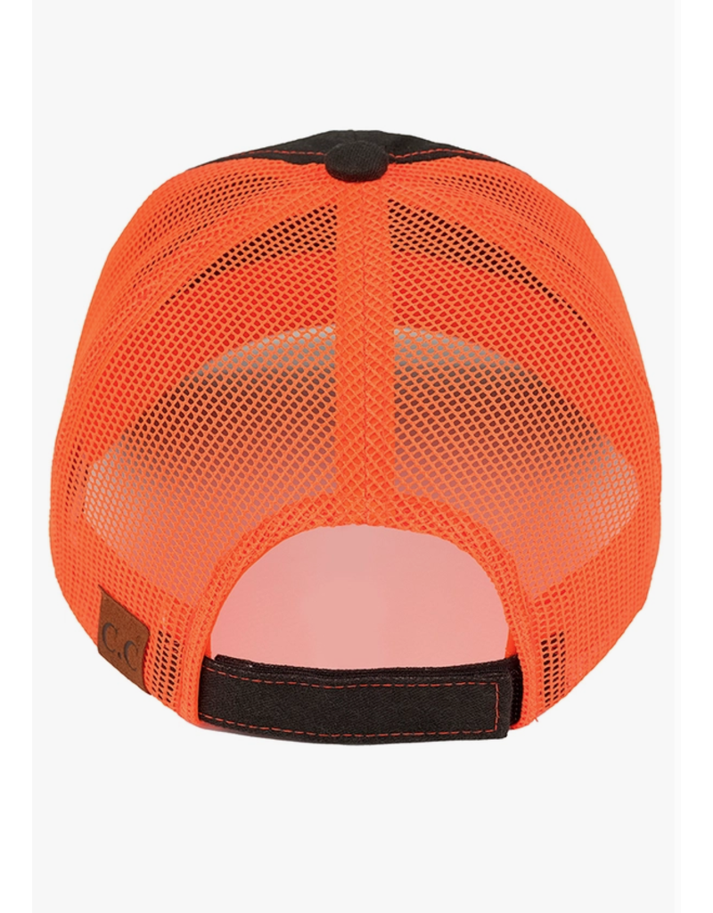 Hana CC Neon Orange & Black Mesh Hat