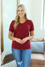 Michelle Mae Sophie Burgundy Pocket Tee (S-3XL)