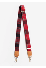 Panache Red Plaid Wool Bag Strap