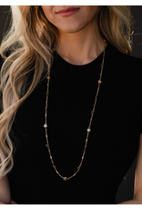 Panache Long Gold Charm Beaded Necklace